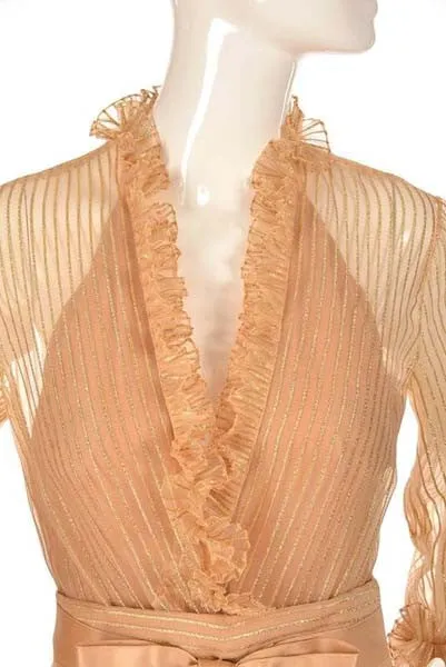 1973 Christian Dior Haute Couture Gold Cocktail Dress by Marc Bohan