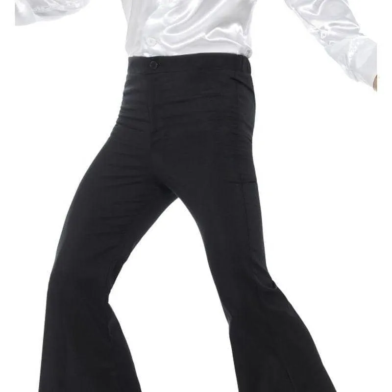 70s Flared Trousers Mens Adult Black