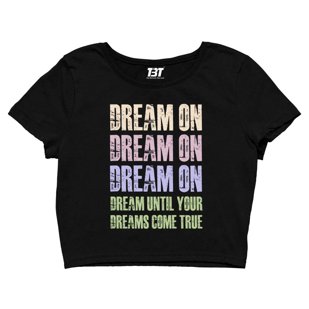 Aerosmith Crop Top - Dream On Typography