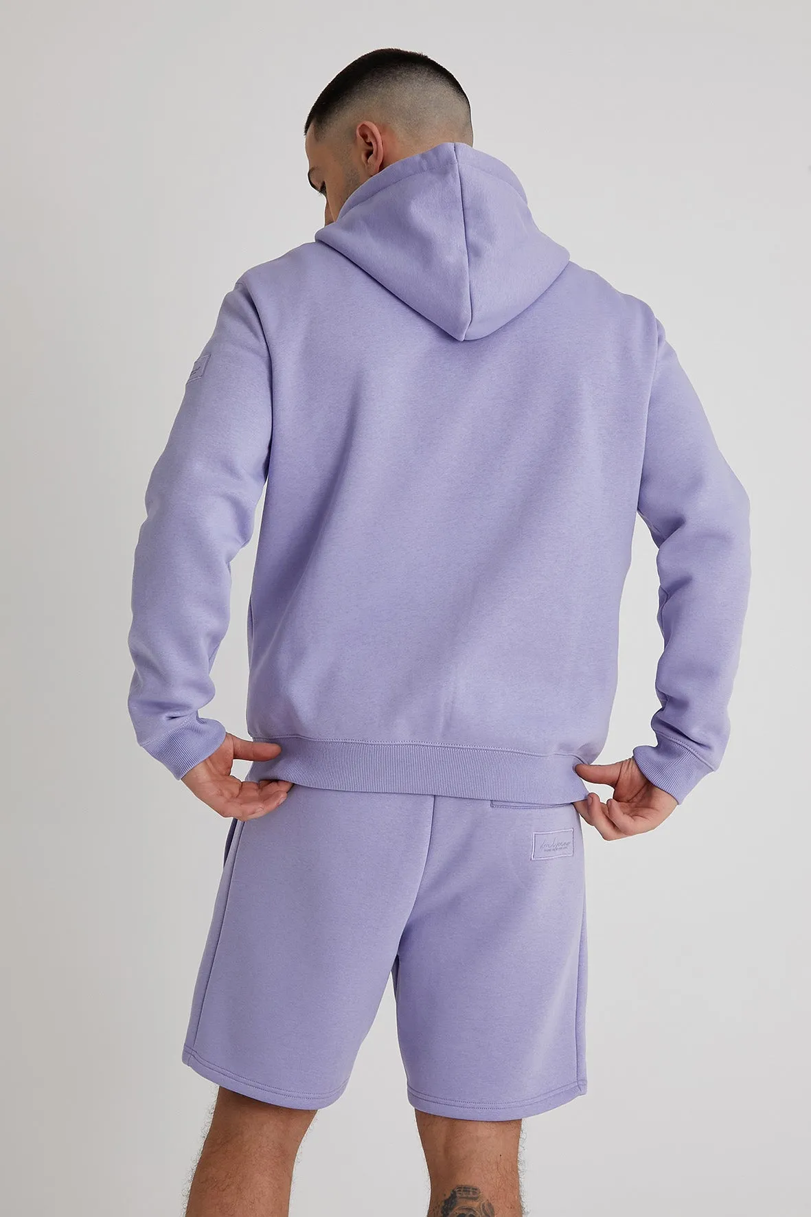 Aldo premium brushback fleece hoodie in Amethyst