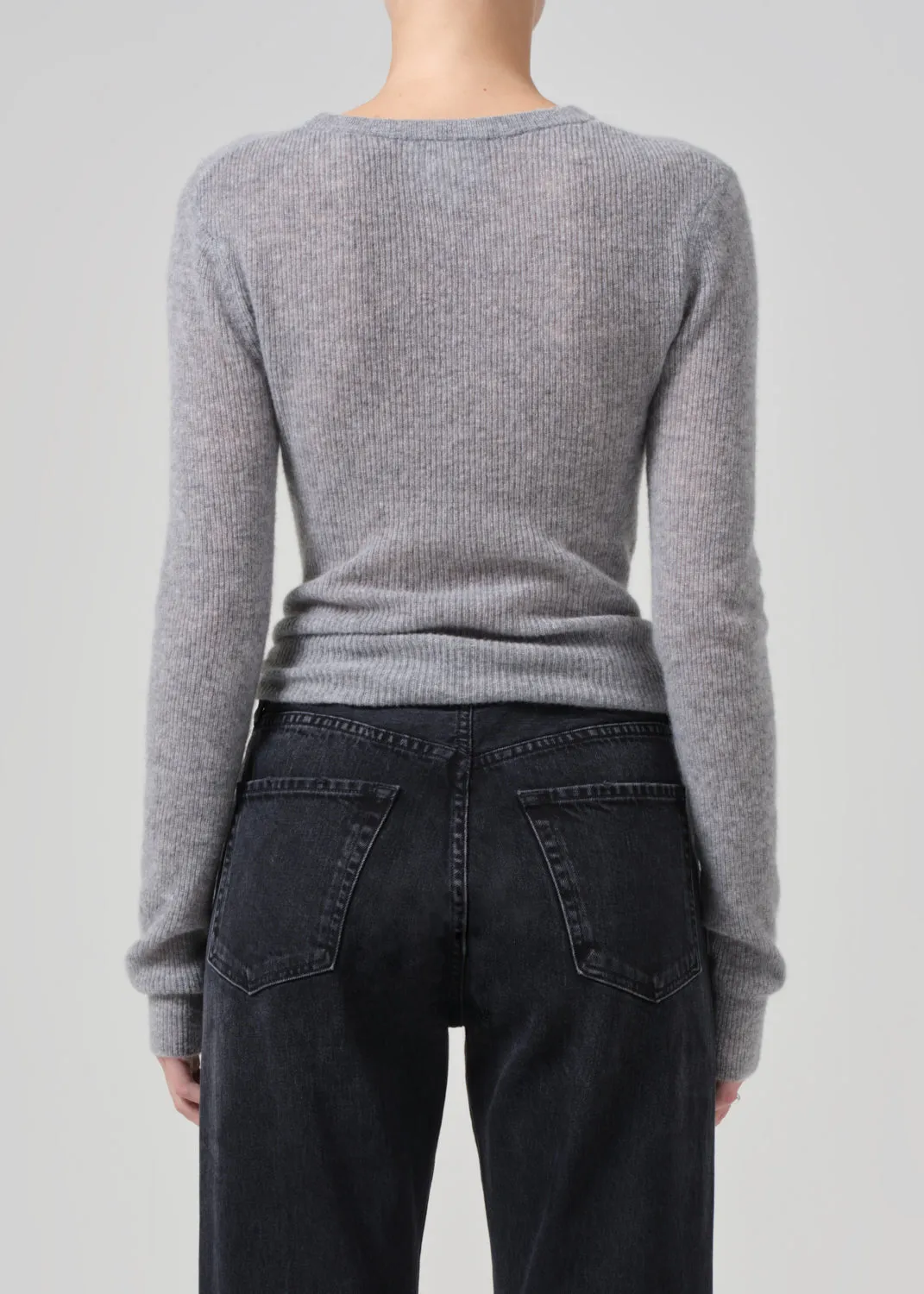 Alessia Crewneck Sweater in Dark Heather Grey