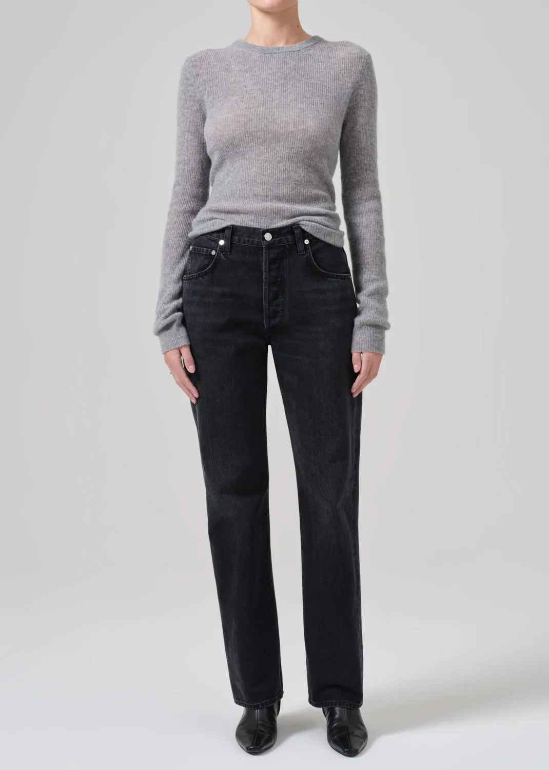 Alessia Crewneck Sweater in Dark Heather Grey