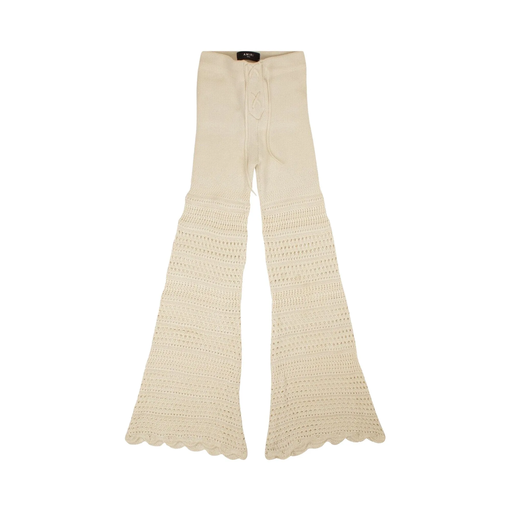 Amiri crochet flared trousers, ivory