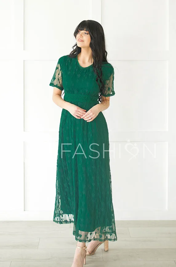 Anastasia Emerald Green Lace Maxi - DM Exclusive-FINAL SALE