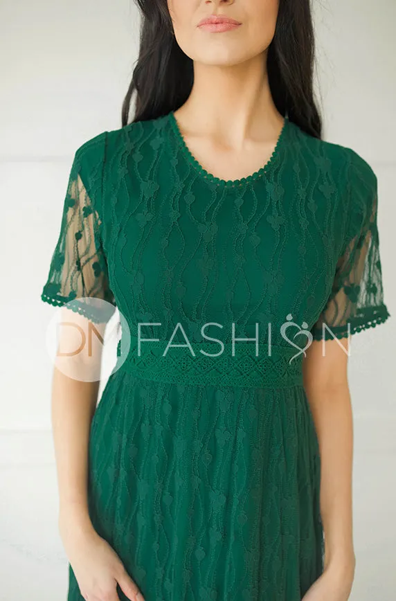 Anastasia Emerald Green Lace Maxi - DM Exclusive-FINAL SALE