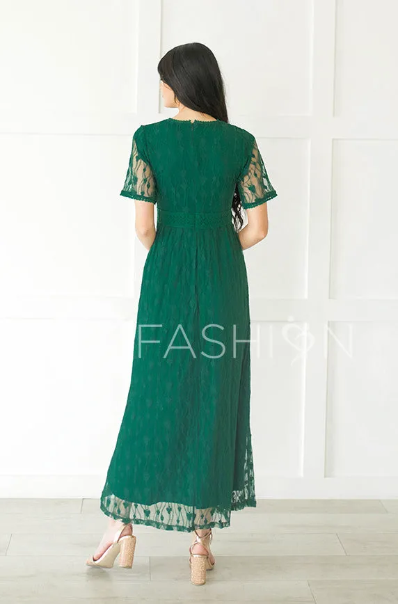 Anastasia Emerald Green Lace Maxi - DM Exclusive-FINAL SALE