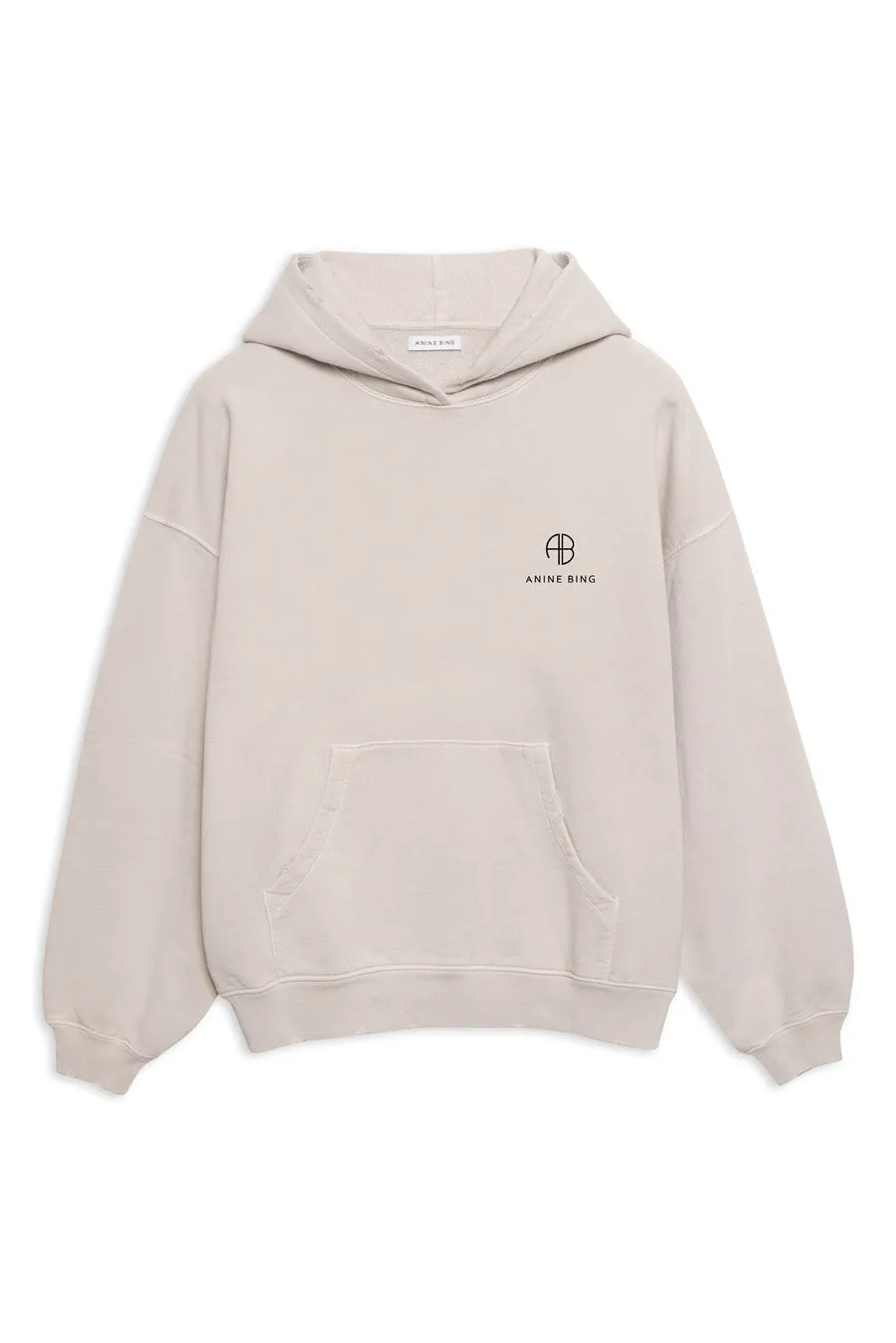 Anine Bing - Aiden Hoodie Monogram in Stone