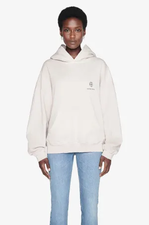 Anine Bing - Aiden Hoodie Monogram in Stone