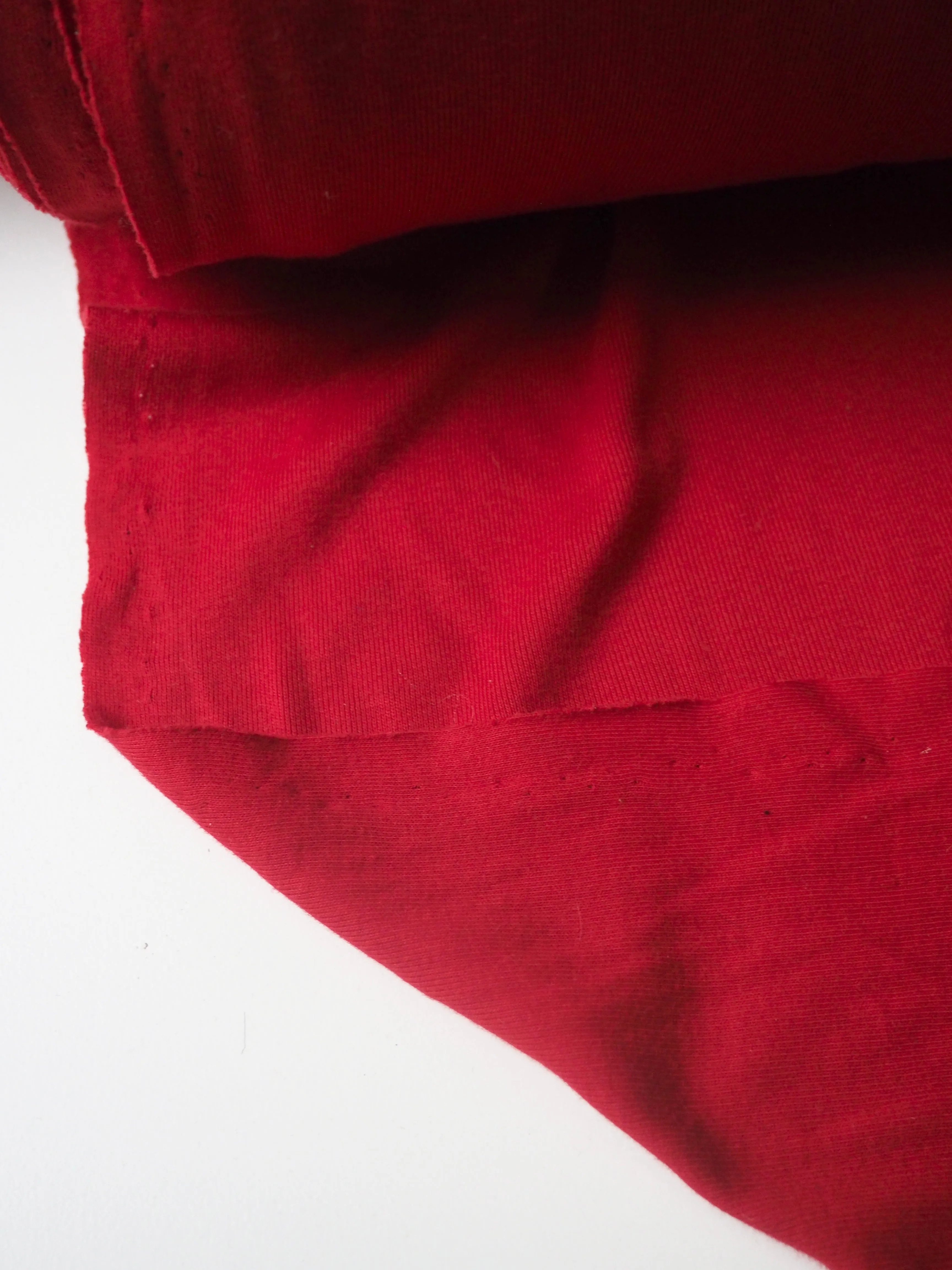 Apple Red Cotton 1x1 Rib Jersey