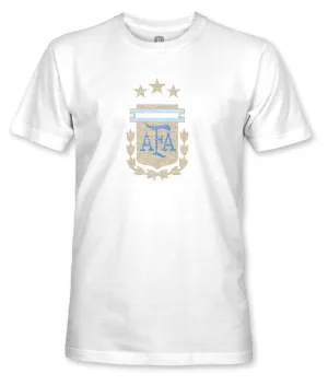 Argentina Color Badge Cotton T-Shirt - White