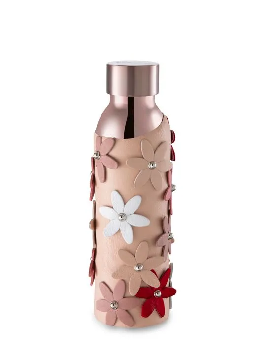 B Botle Lux 500ml Rose With Cover In Leather Flowers