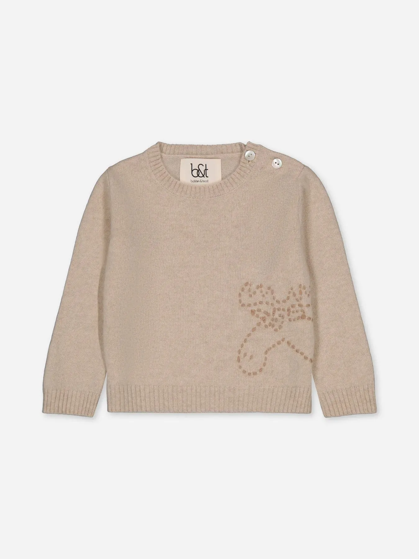 Baby's Embroidered Cashmere Sweater Reindeer