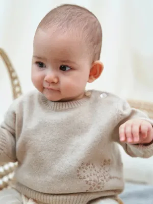 Baby's Embroidered Cashmere Sweater Reindeer