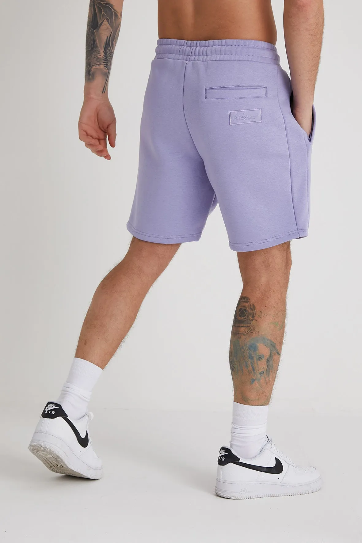 Banks premium brushback fleece shorts in Amethyst