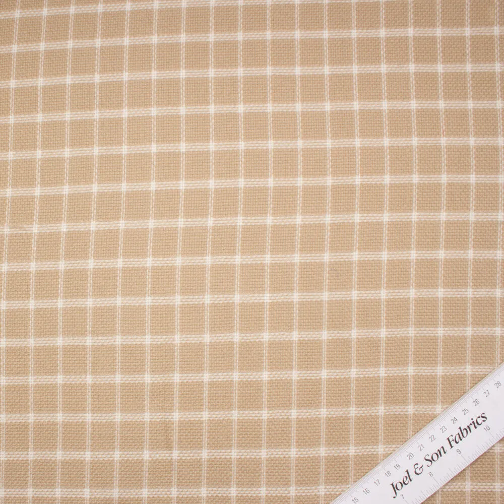 Beige/Ivory Checkered Wool/Silk