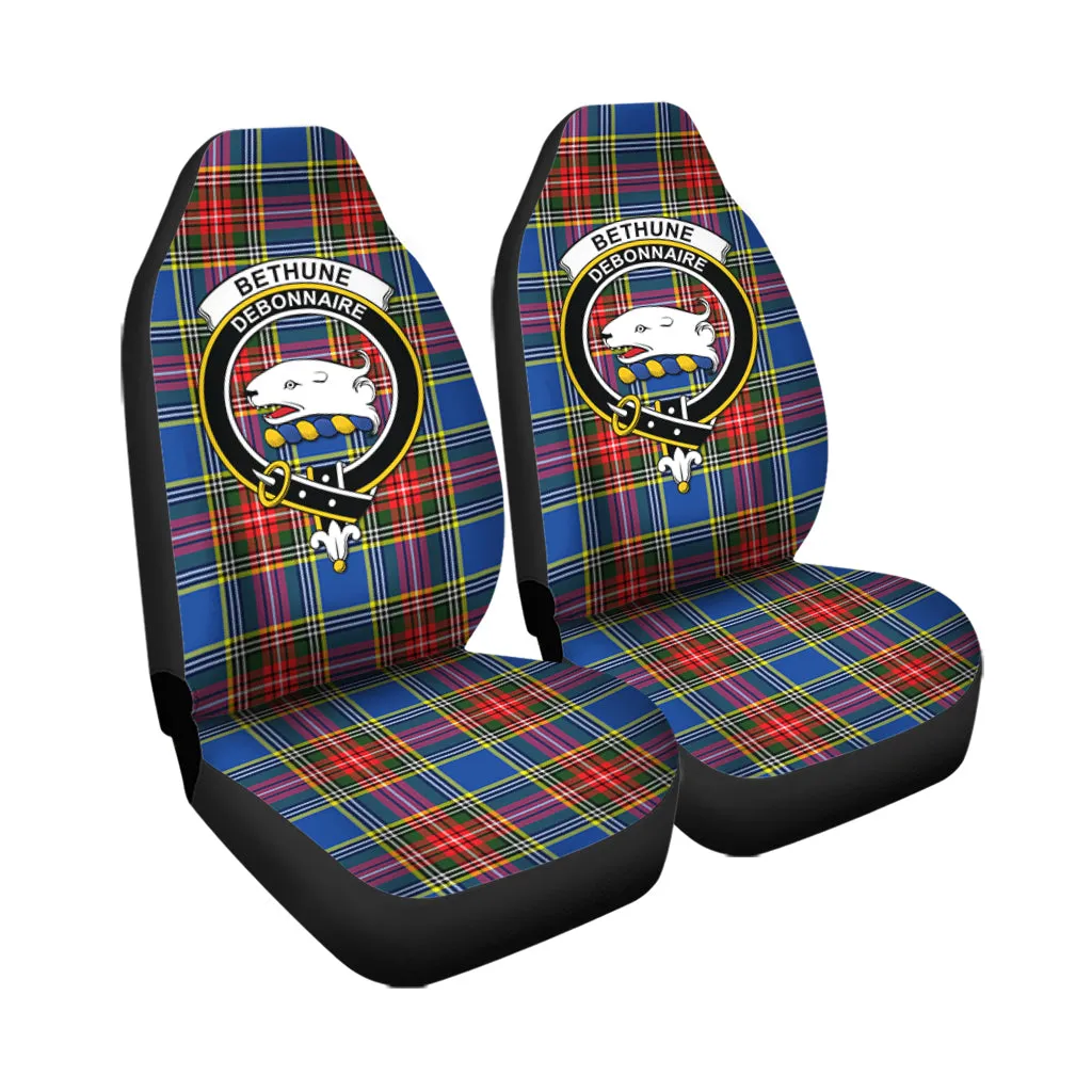 Bethune Tartan Car Seat Cover with Family Crest