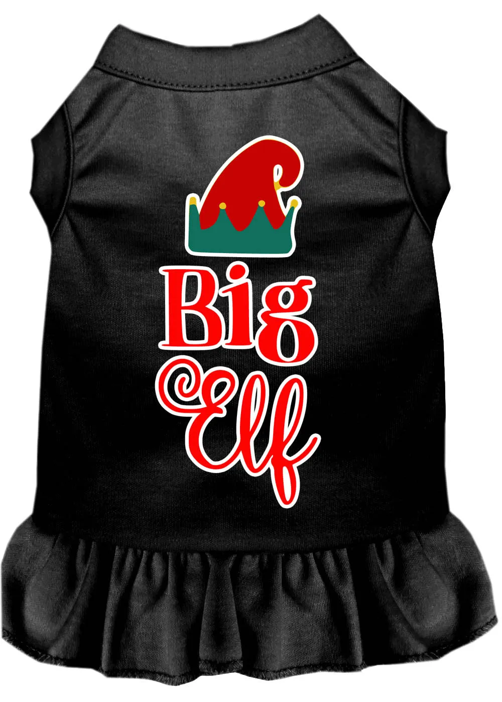 Big Elf Screen Print Dog Dress Black 4x