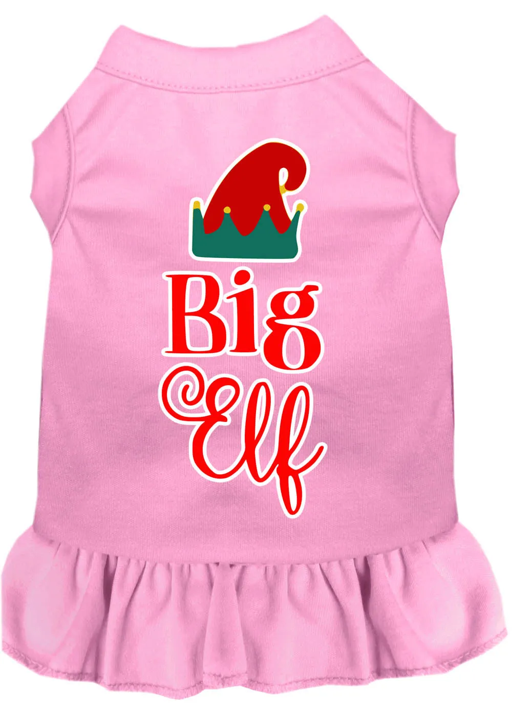 Big Elf Screen Print Dog Dress Light Pink Sm