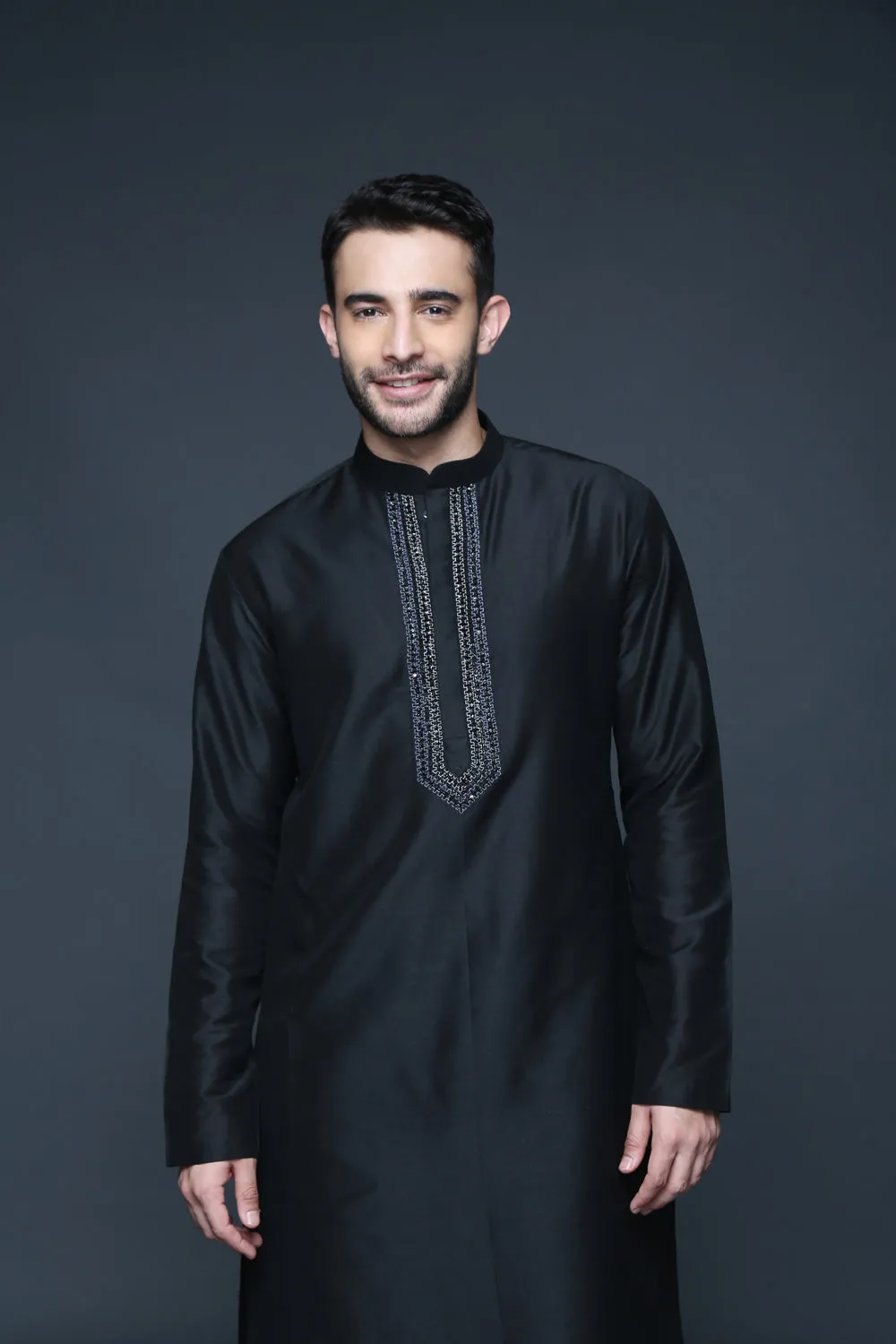 Black Bundi Kurta Set