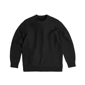 Black Classic Cotton Fleece Crewneck Sweatshirt