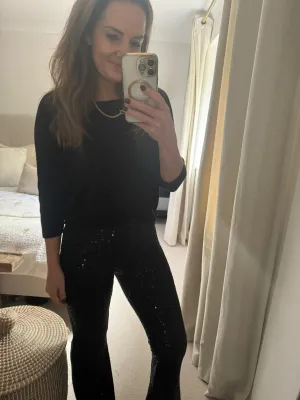 Black Sequin Trousers