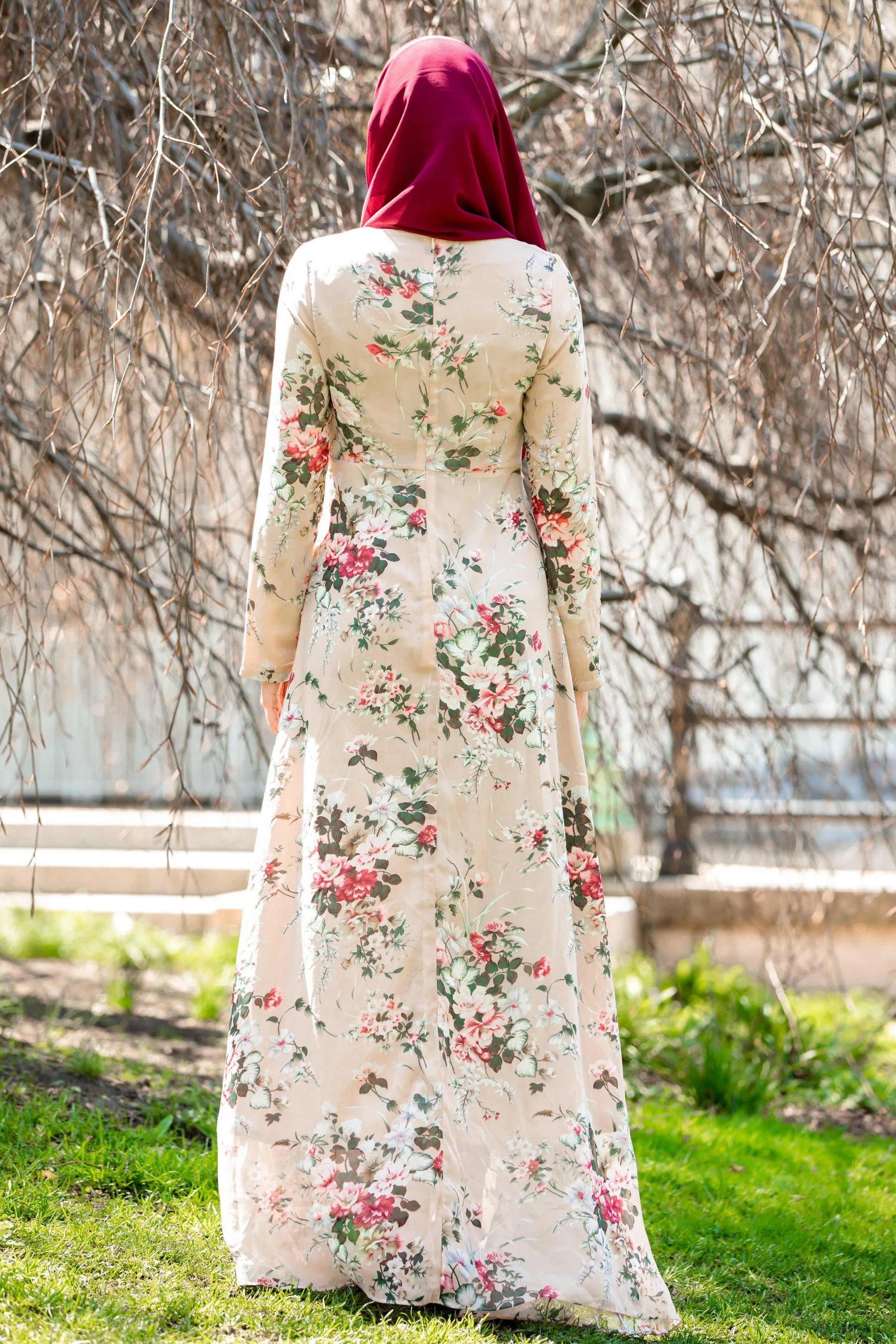 Blush Pink Ruffle Floral Maxi Dress With Sleeves-CLEARANCE