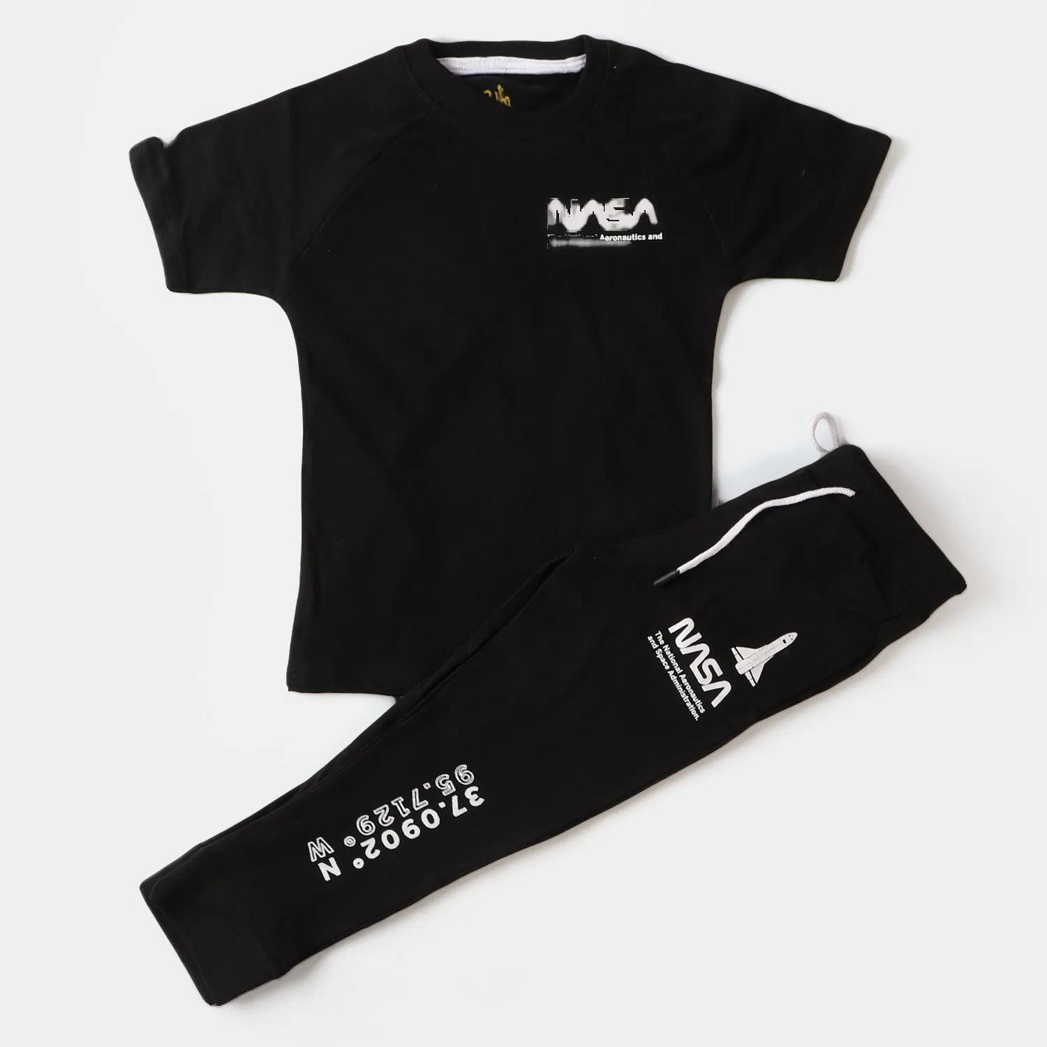 Boys Cotton 2 Piece Suit Nasa - BLACK