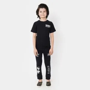 Boys Cotton 2 Piece Suit Nasa - BLACK