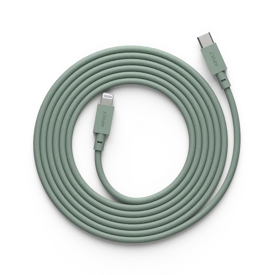 CABLE 1 USB-C TO LIGHTNING 2M | OAK GREEN