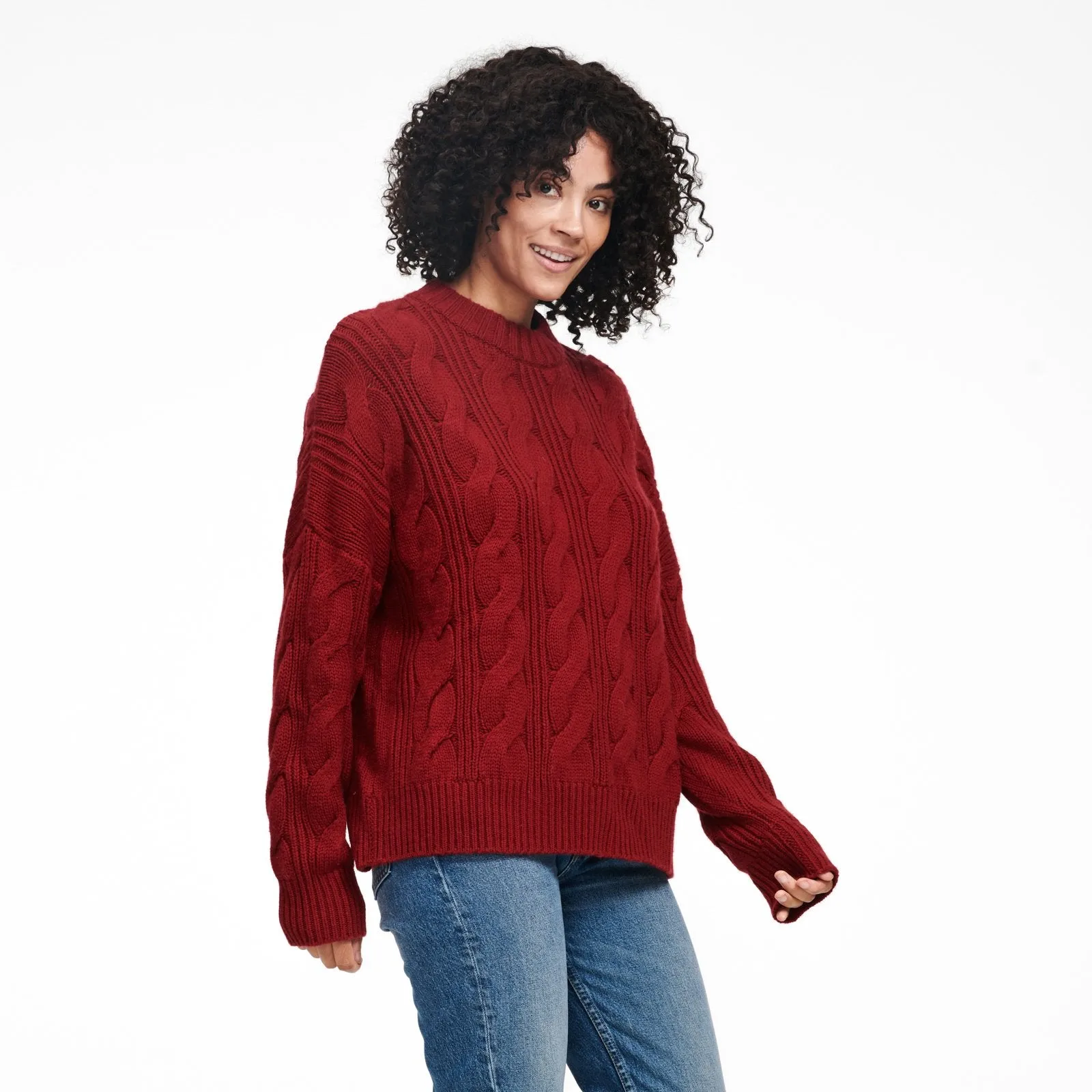 Cable Knit Crewneck Sweater