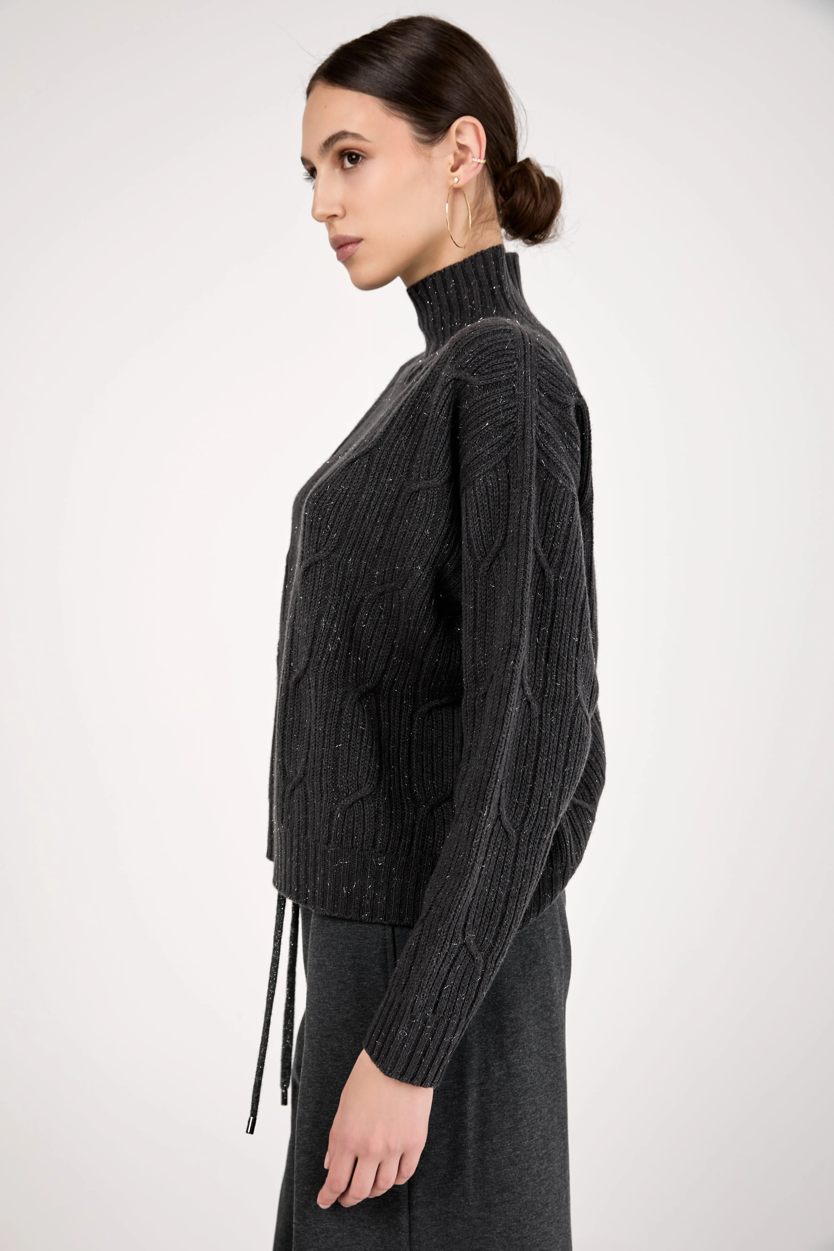 Cable Knit Sweater in Graphite