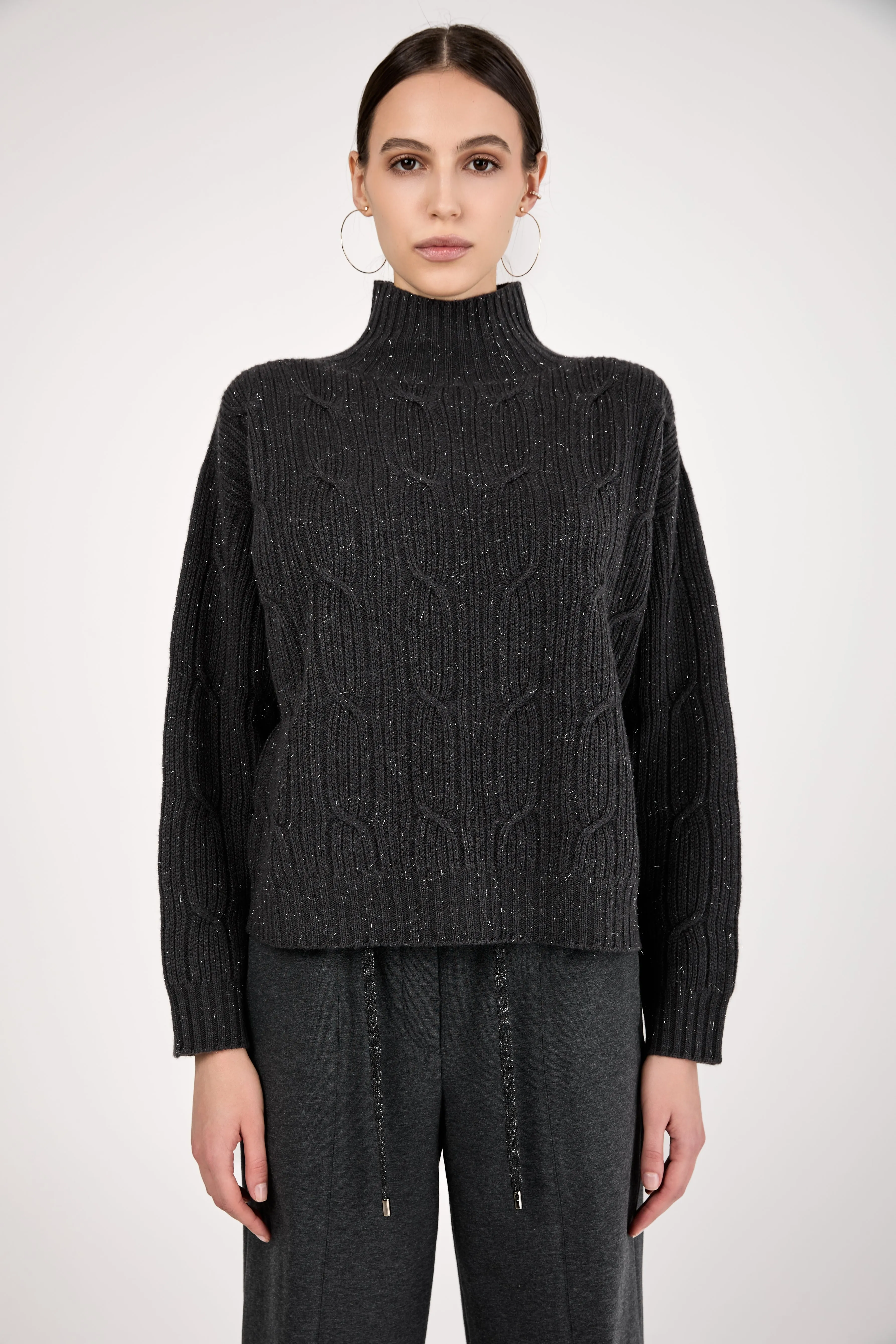 Cable Knit Sweater in Graphite