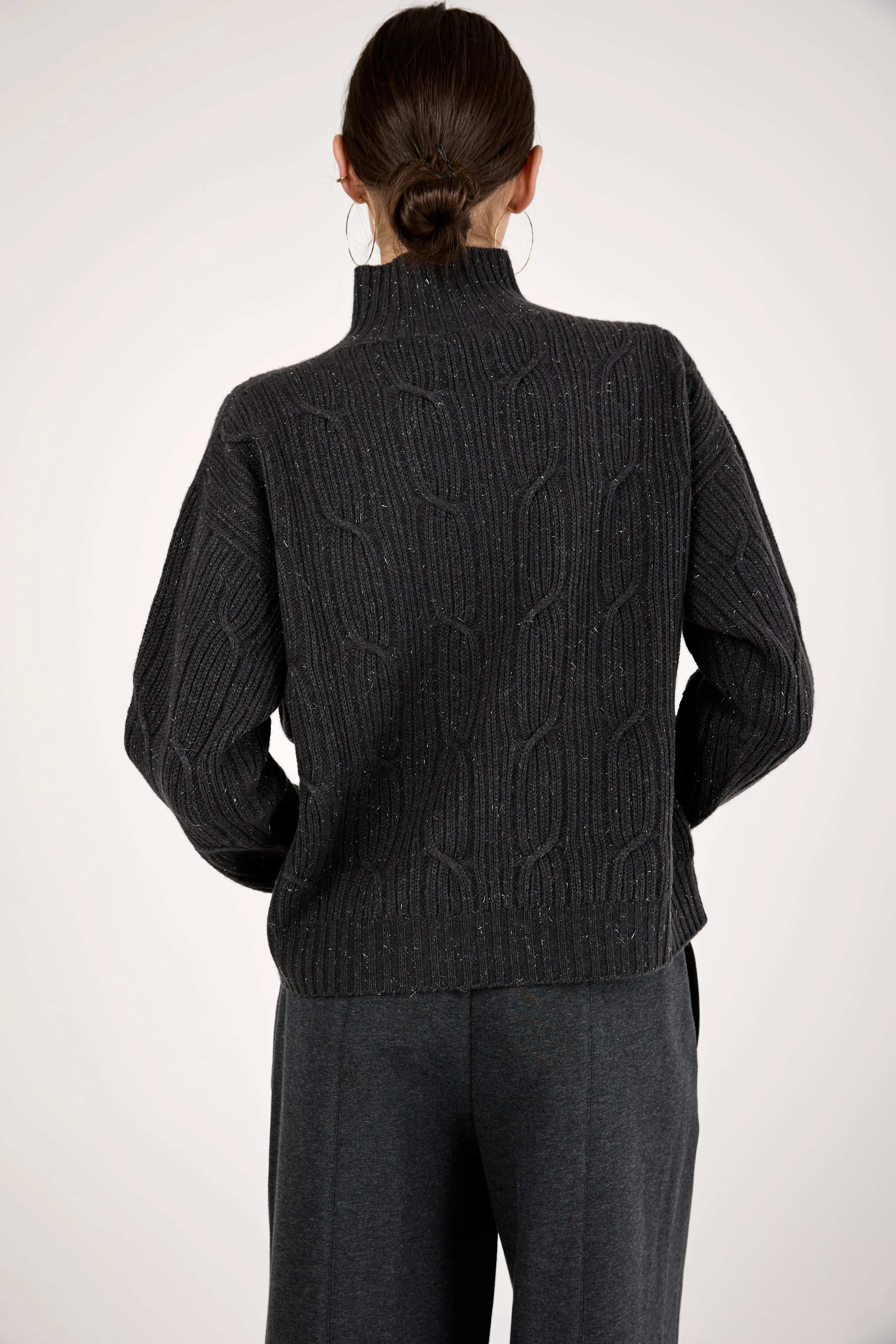 Cable Knit Sweater in Graphite