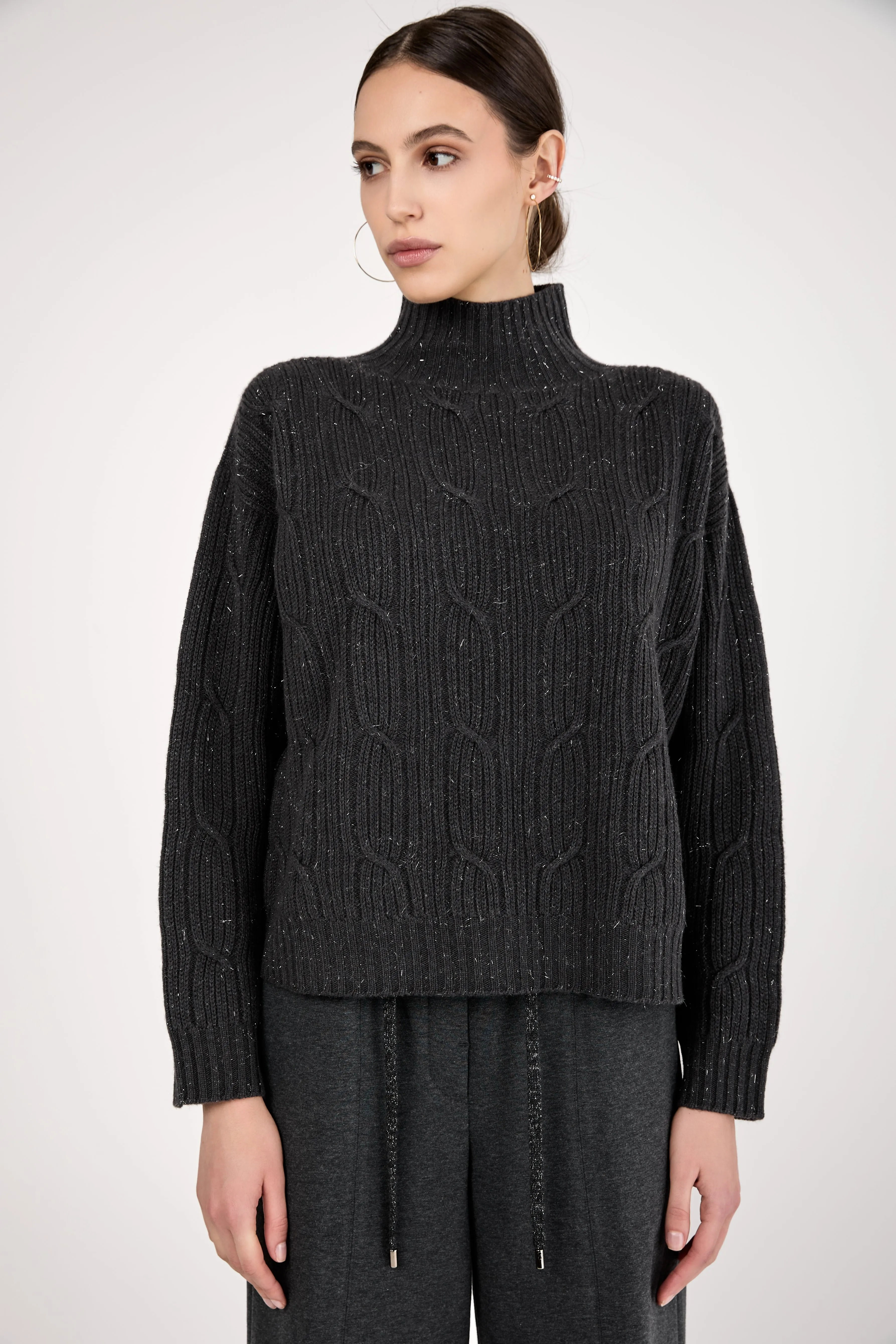 Cable Knit Sweater in Graphite