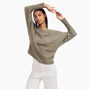 Cashmere Oversized Ribbed Boatneck Sweater