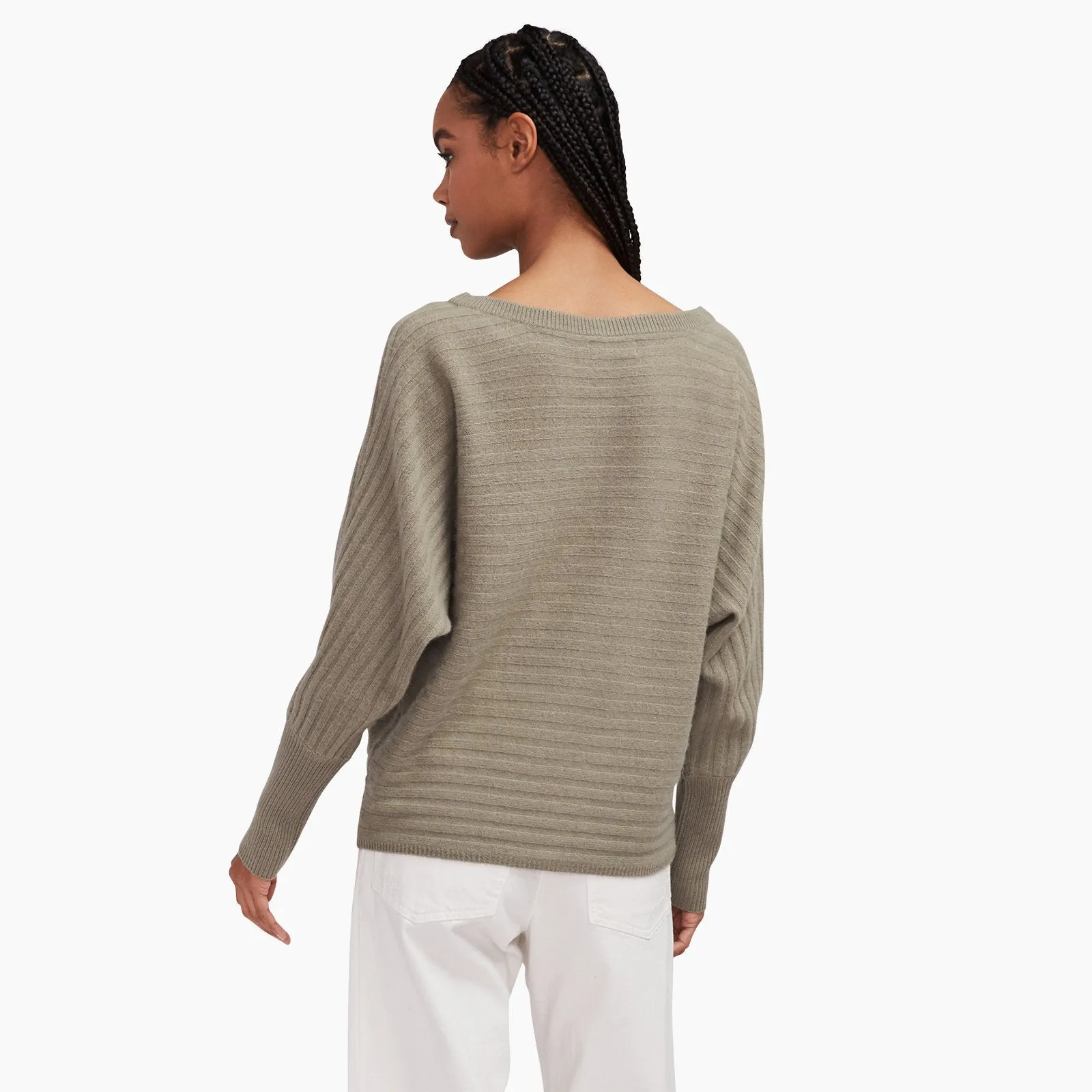 Cashmere Oversized Ribbed Boatneck Sweater