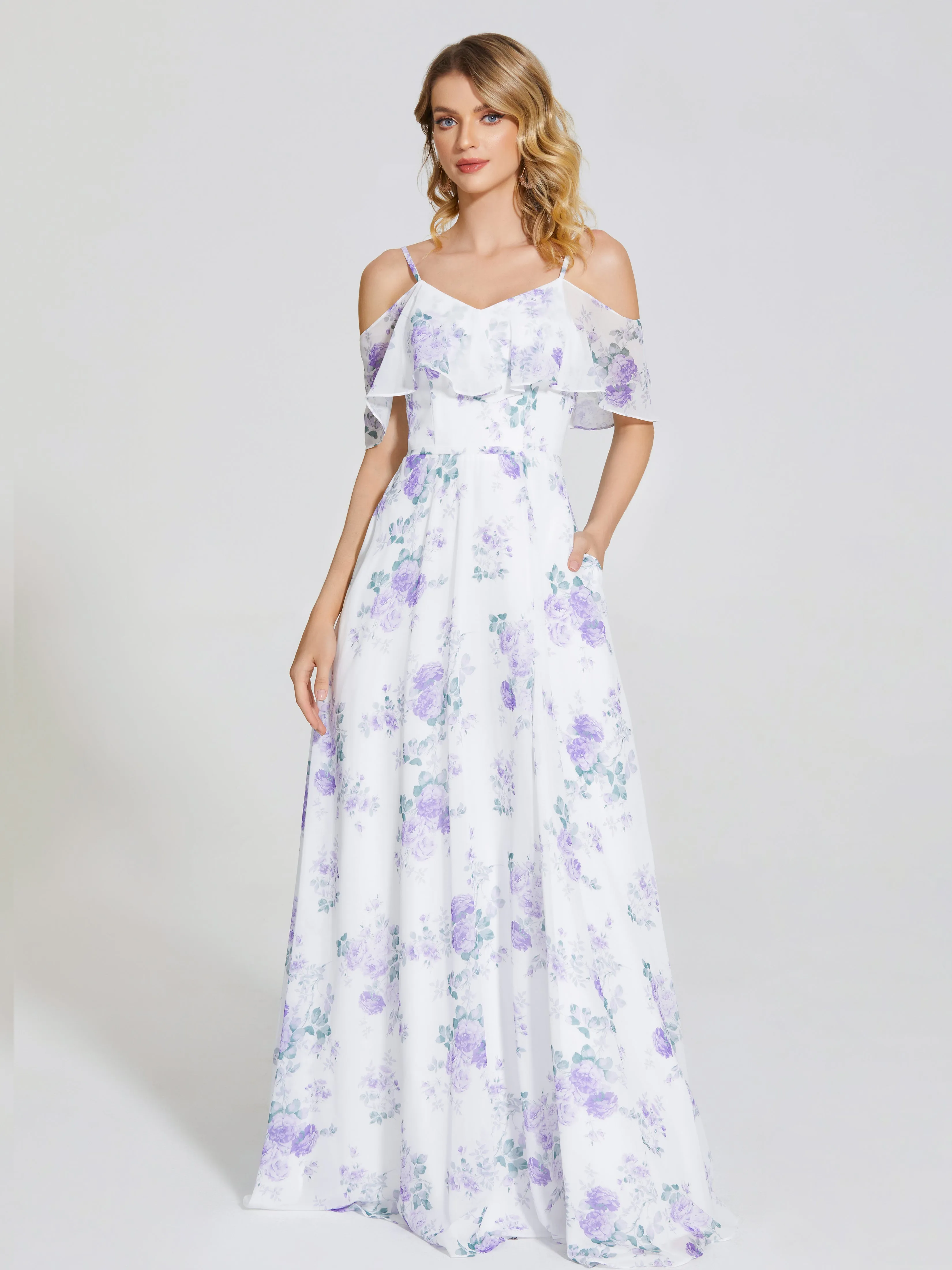 Catalina Ruffles Floral Chiffon Bridesmaid Dresses