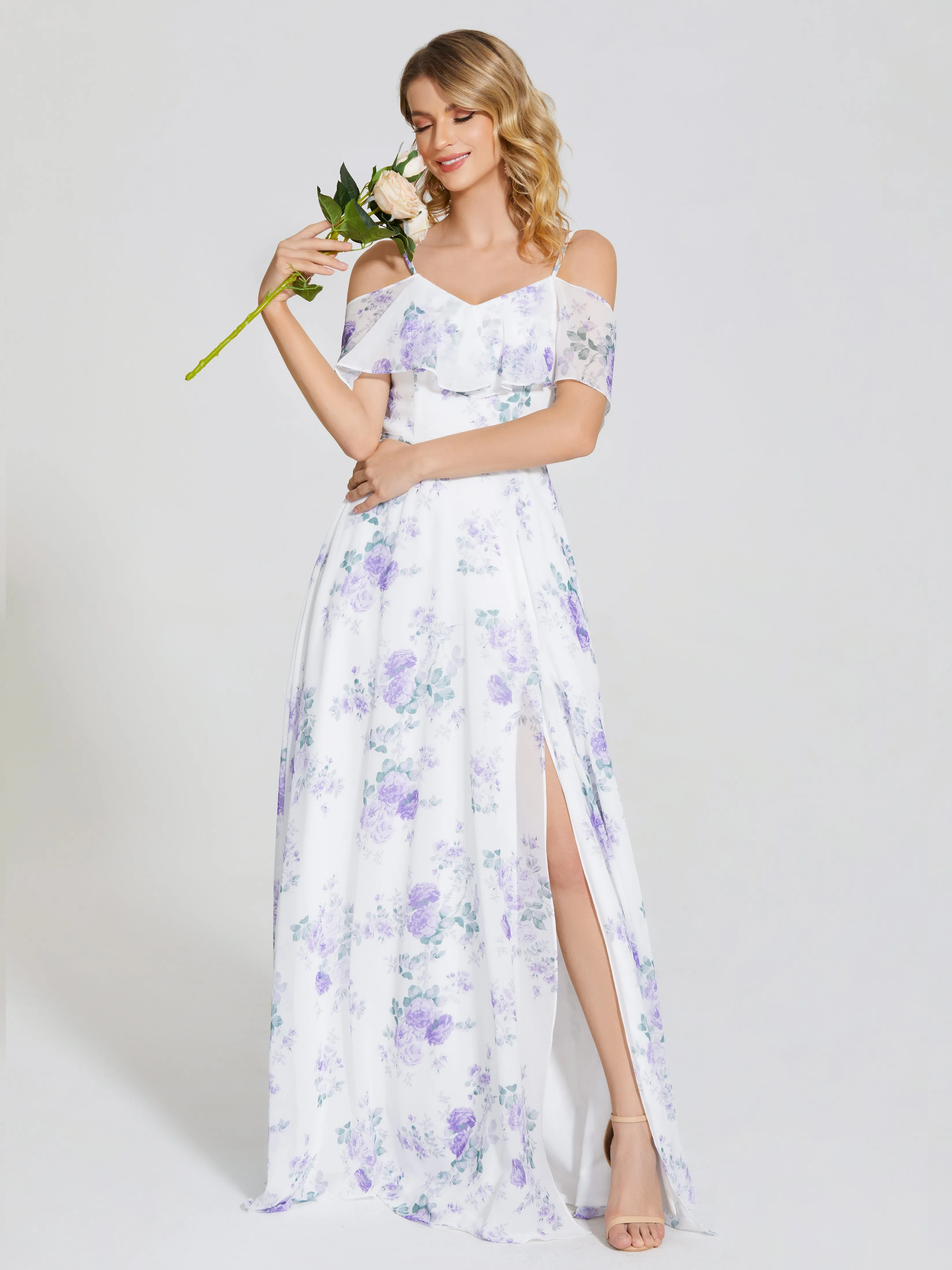 Catalina Ruffles Floral Chiffon Bridesmaid Dresses