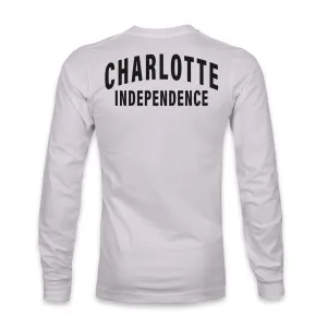 Charlotte Independence Team Arch Cotton Long Sleeve T-Shirt - Silver