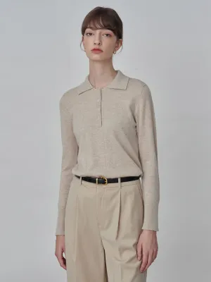 Classic Polo Sweater_Oatmeal