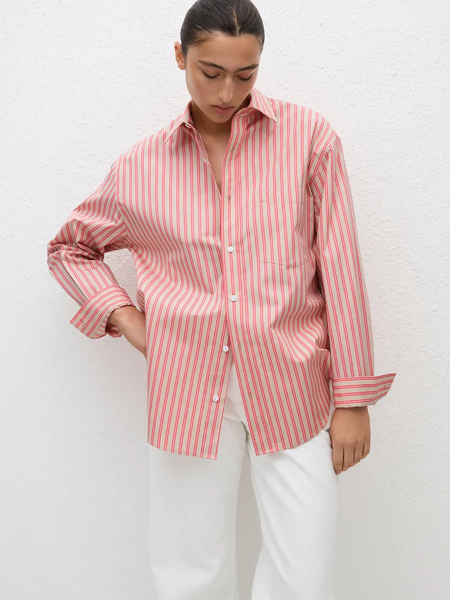 Classic Stripe Shirt in Rose Stripe