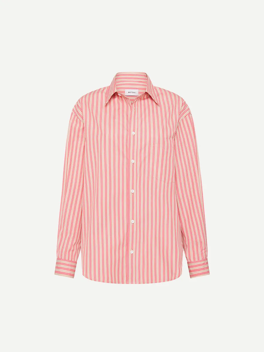 Classic Stripe Shirt in Rose Stripe