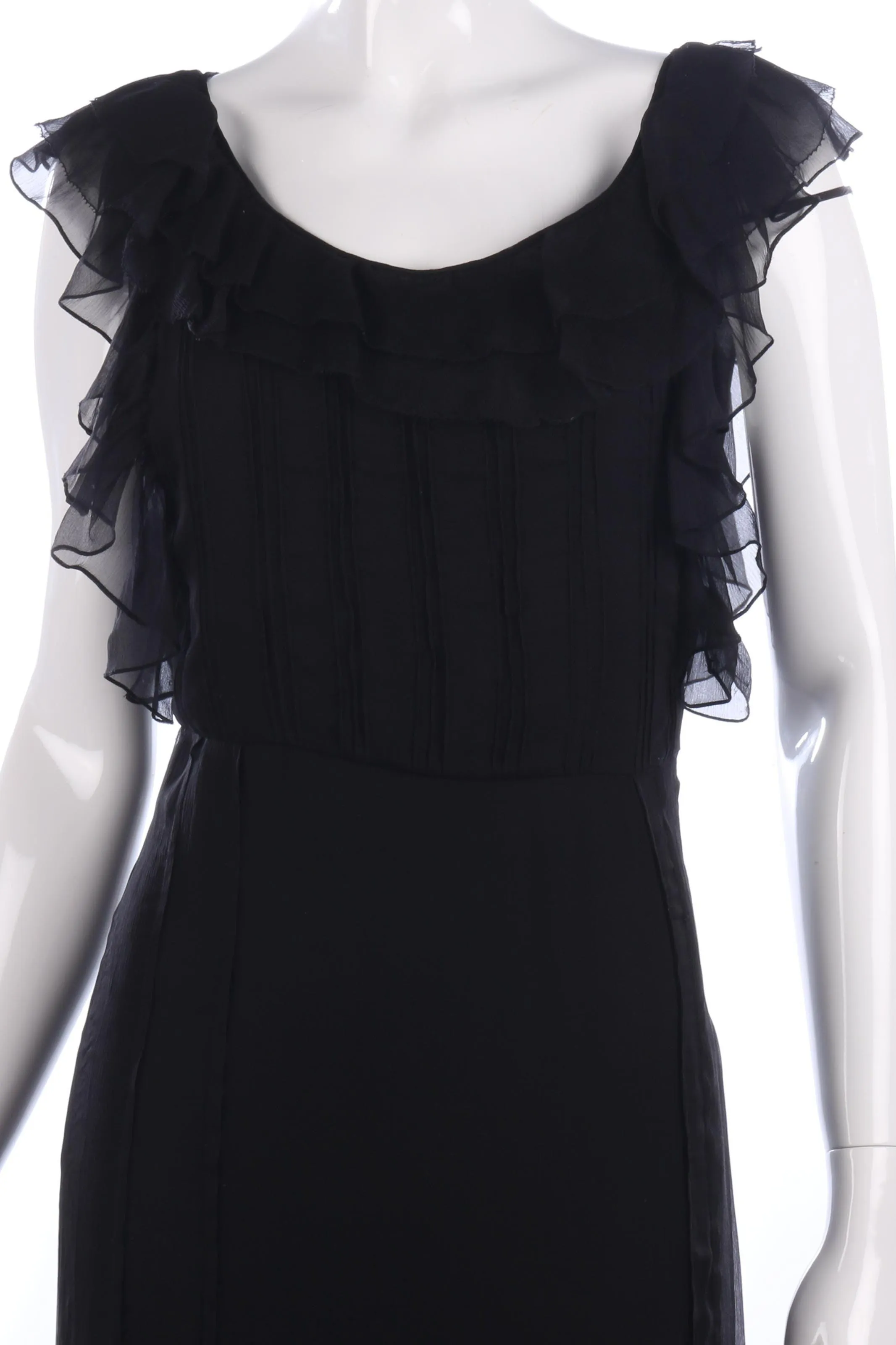 Couture Couture black silk chiffon designer dress size S/M