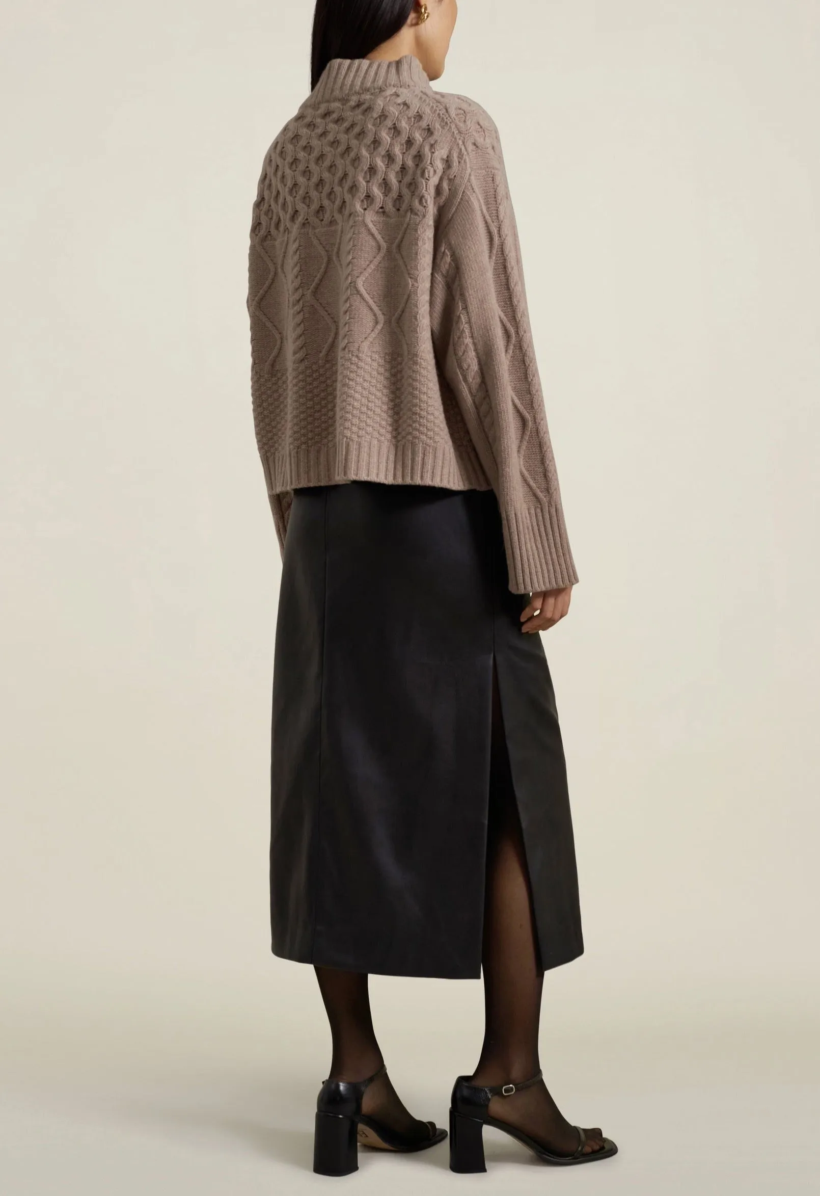 Cropped Chalet Sweater, Oatmeal