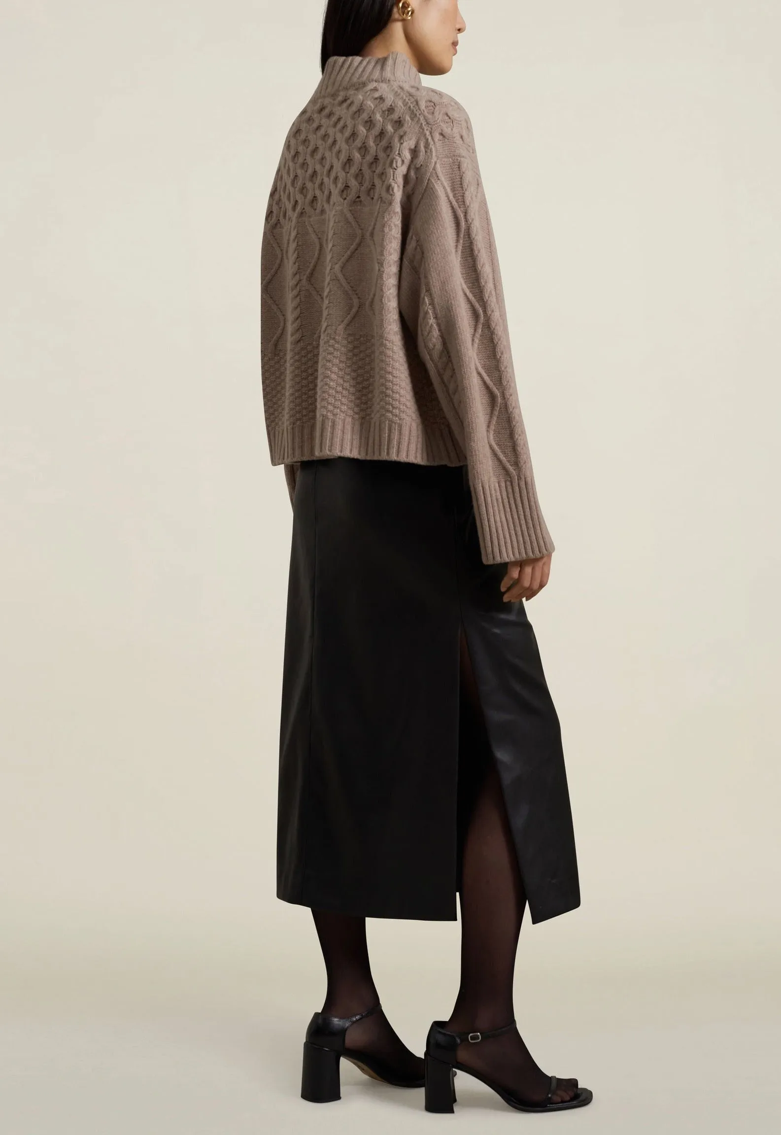 Cropped Chalet Sweater, Oatmeal