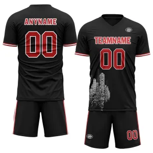 Custom Black Soccer Sets Jersey Personalized SCJ101-D28025