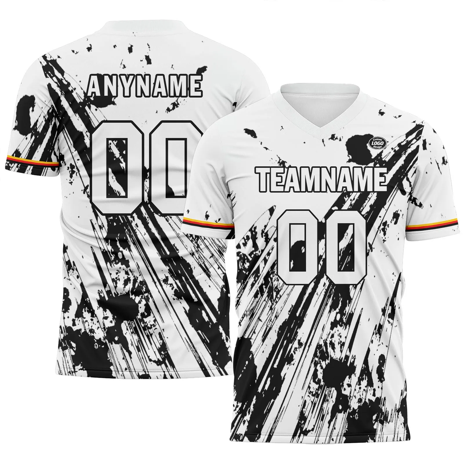 Custom White Black Soccer Sets Jersey Personalized SCJ101-D28010