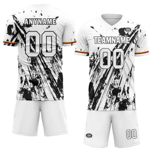 Custom White Black Soccer Sets Jersey Personalized SCJ101-D28010