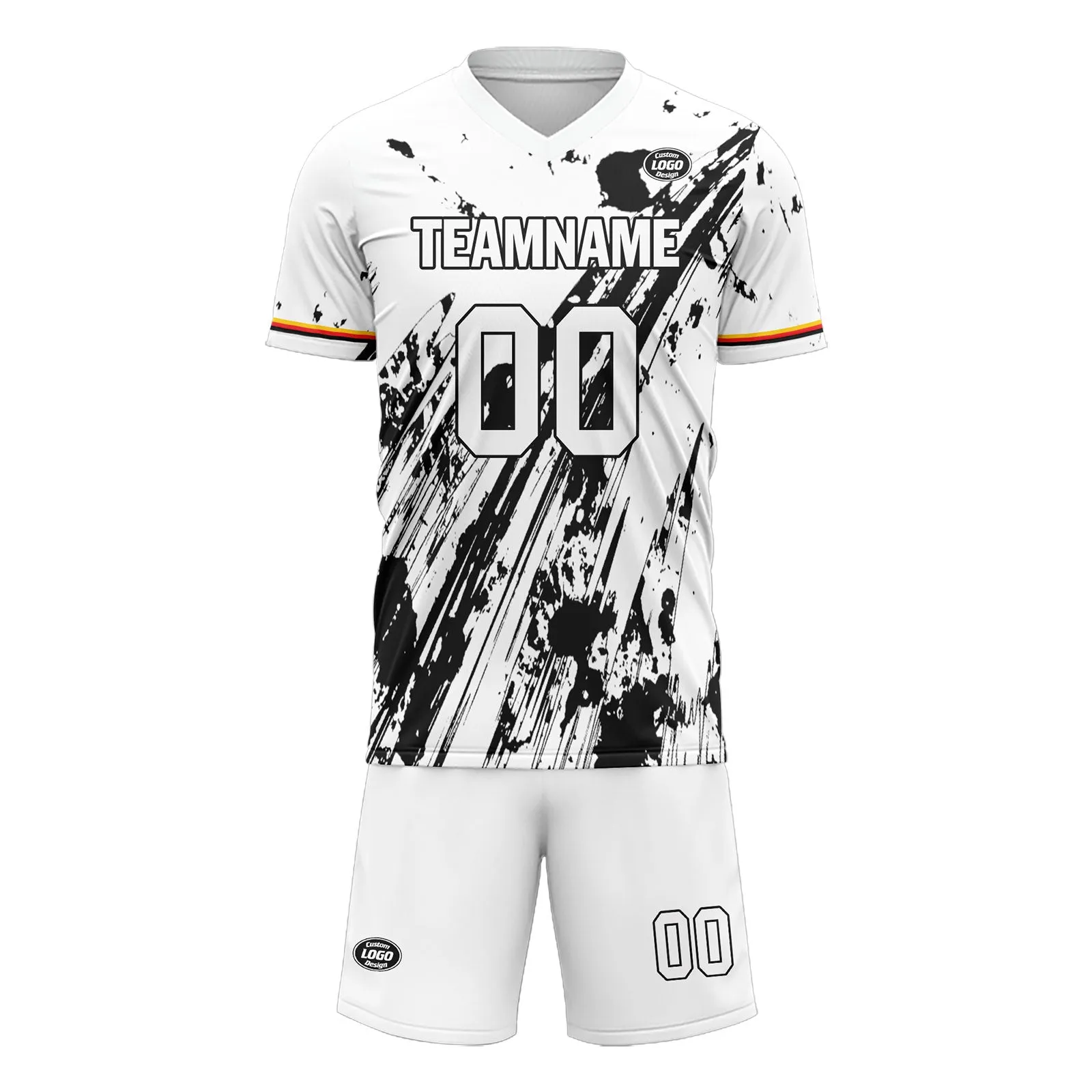 Custom White Black Soccer Sets Jersey Personalized SCJ101-D28010