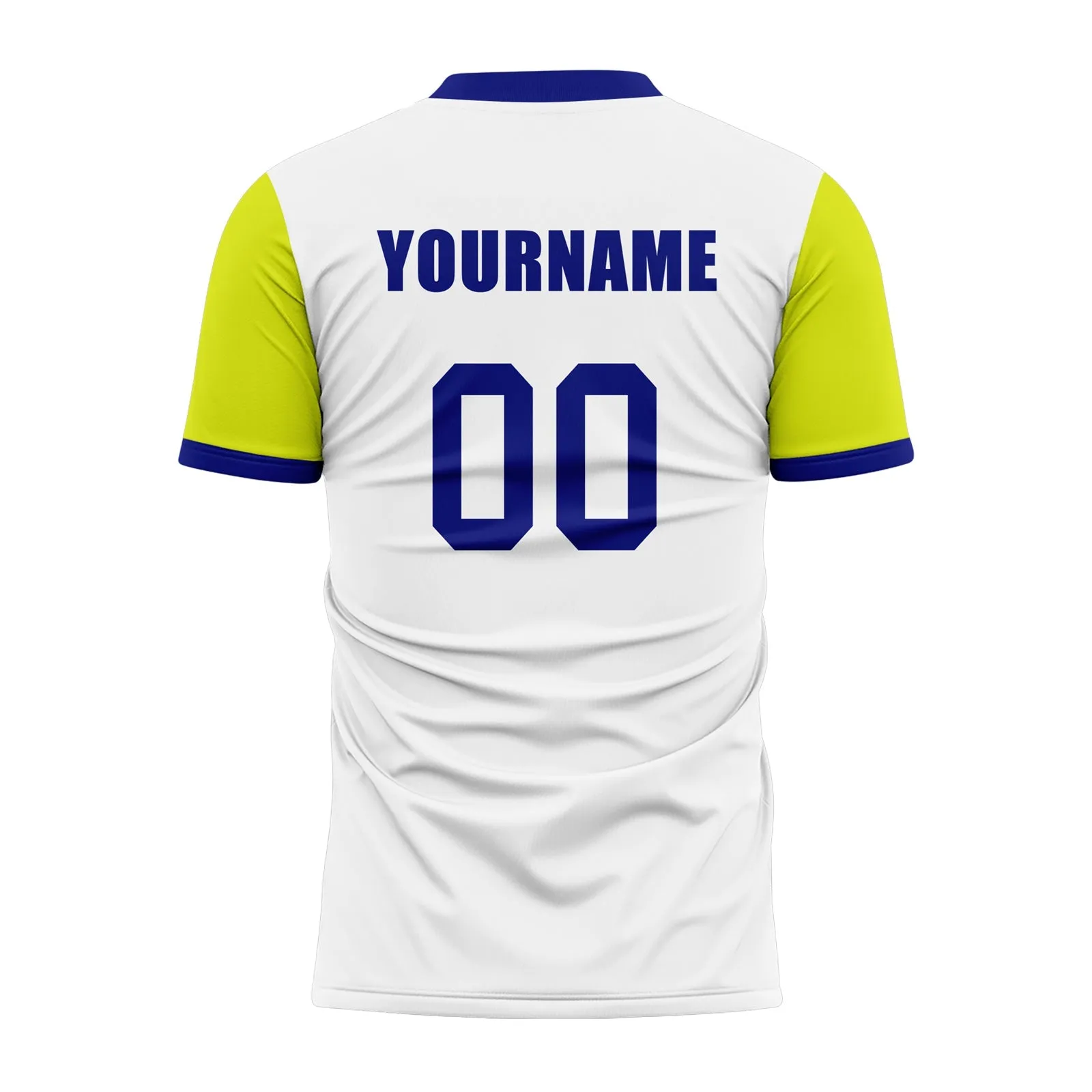 Custom White Yellow Soccer Sets Jersey Personalized SCJ101-D020131-8